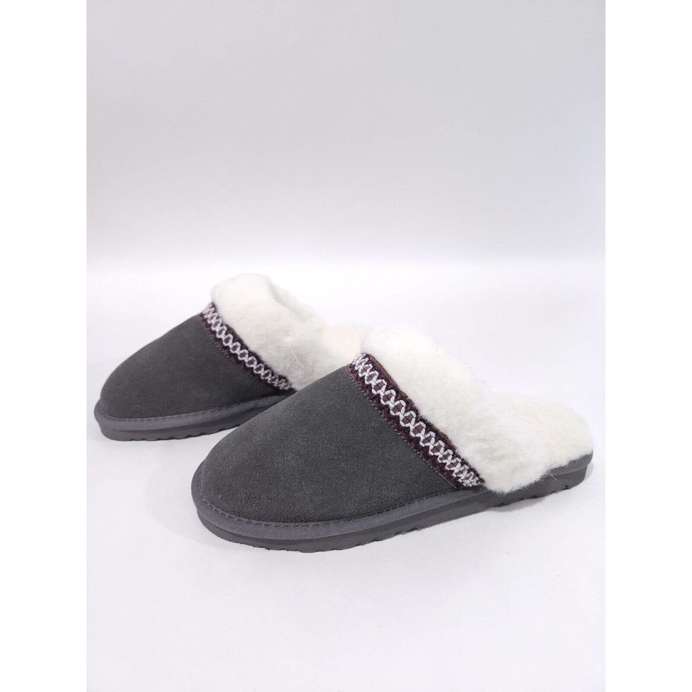 Womens Muk Luks Sweater Knit Scuff Size Medium 7 Slippers Slip On Gray New - Picture 3 of 10